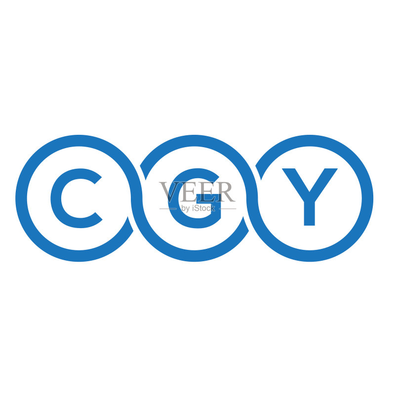 白色背景上的CGY字母标志设计图标素材