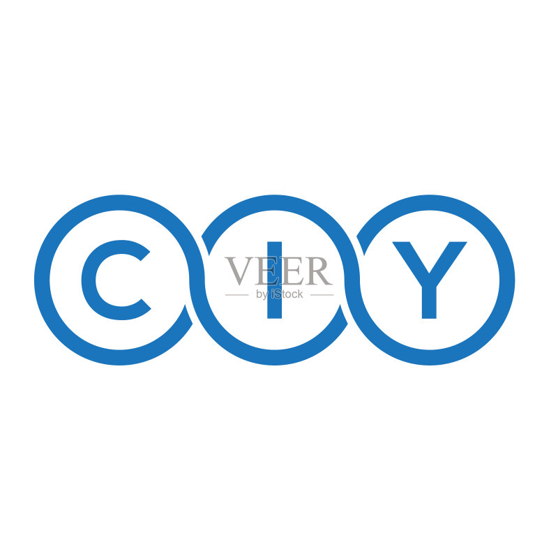 白色背景上的CIY字母标志设计图标素材