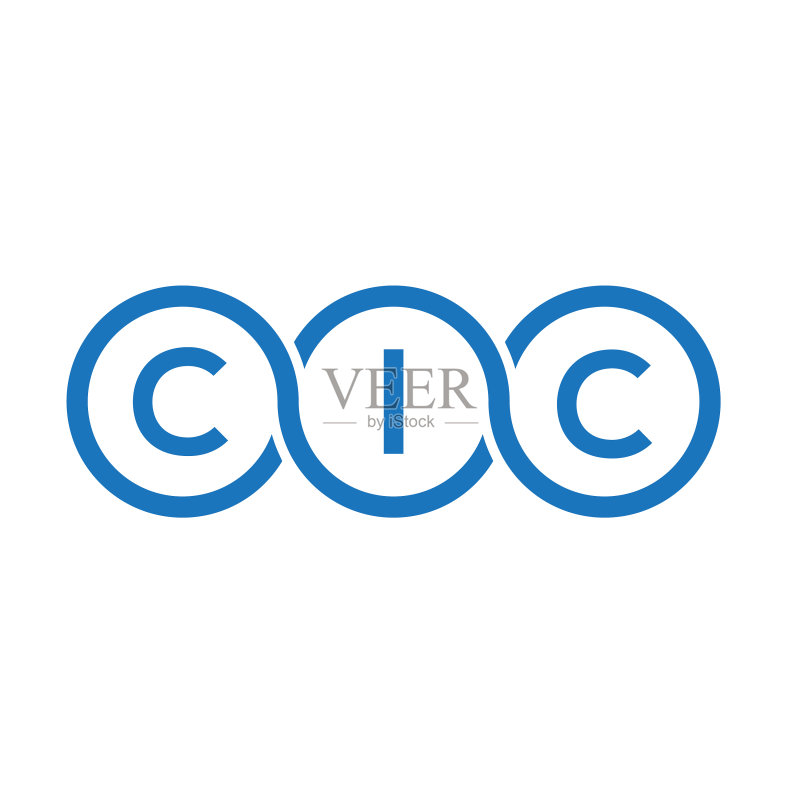 白色背景上的cic字母logo设计图标素材