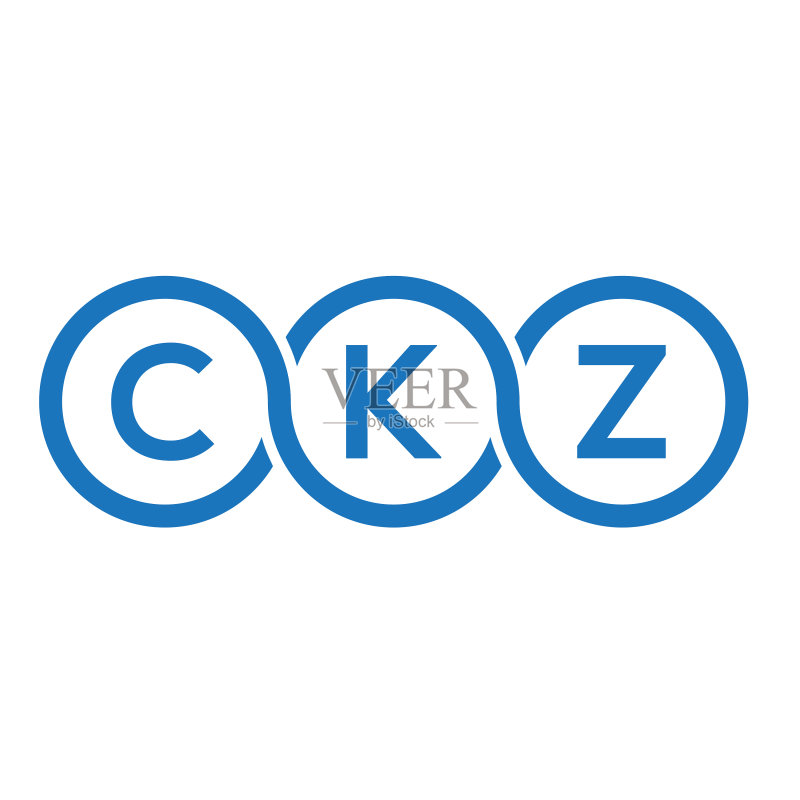 白色背景上的ckz字母标志设计图标素材
