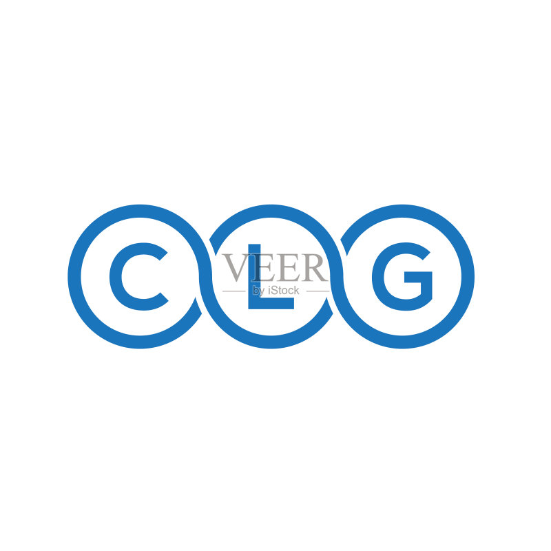 白色背景上的CLG字母Logo设计图标素材