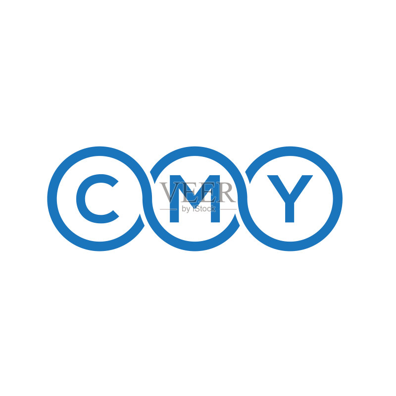 白色背景上的CMY字母标志设计图标素材
