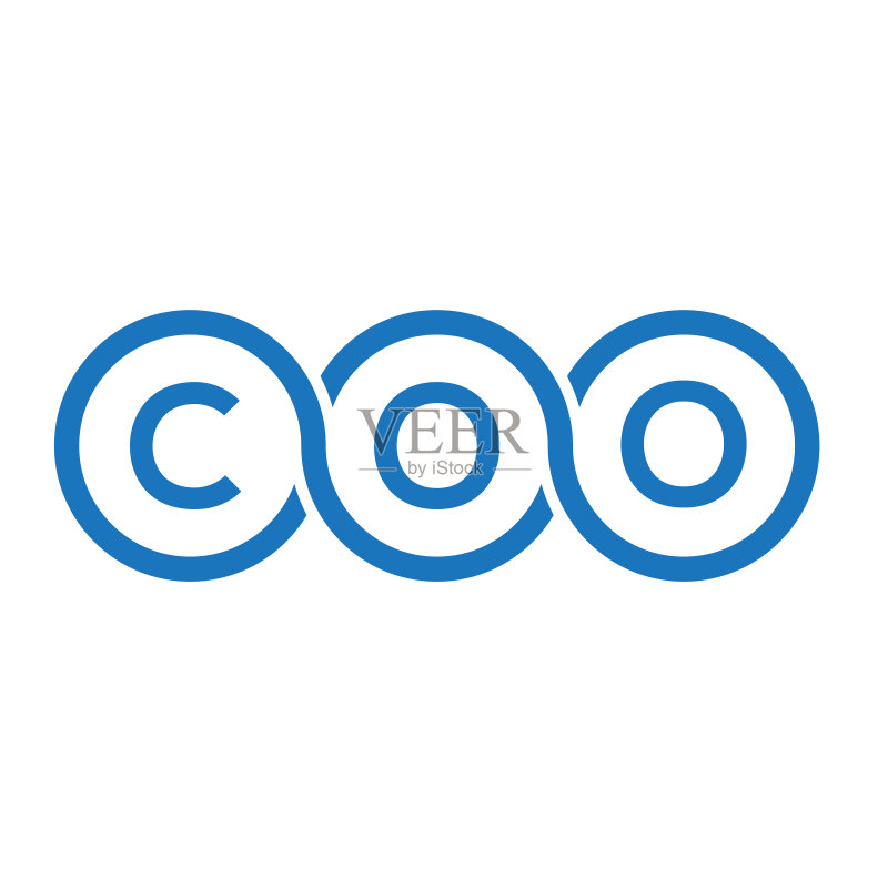 COO字母标志设计,白色背景图标素材