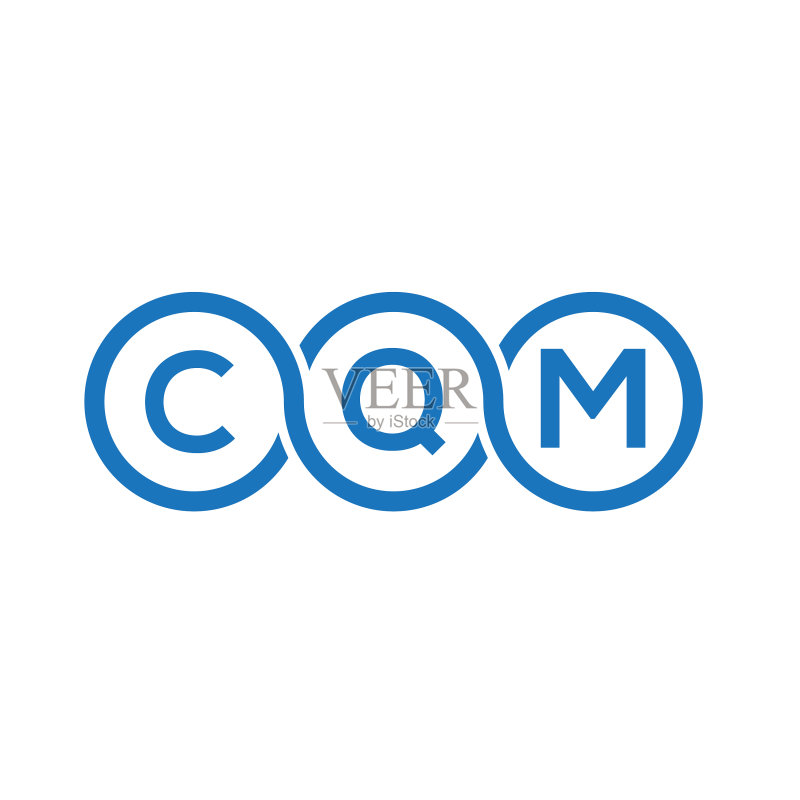 白色背景上的CQM字母Logo设计图标素材