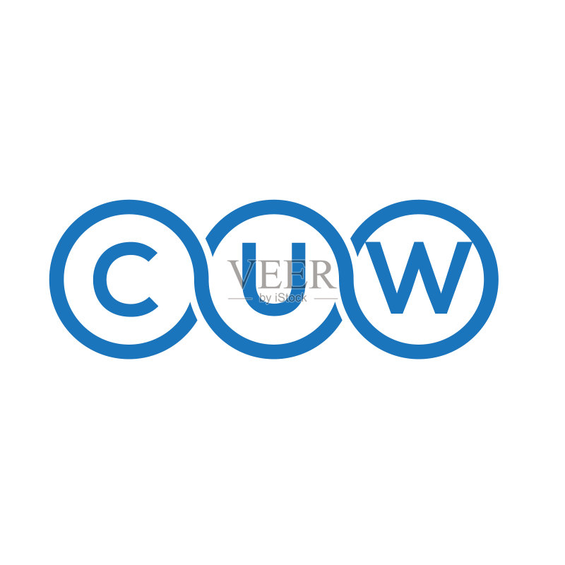 黑色背景上的CUW字母logo设计图标素材
