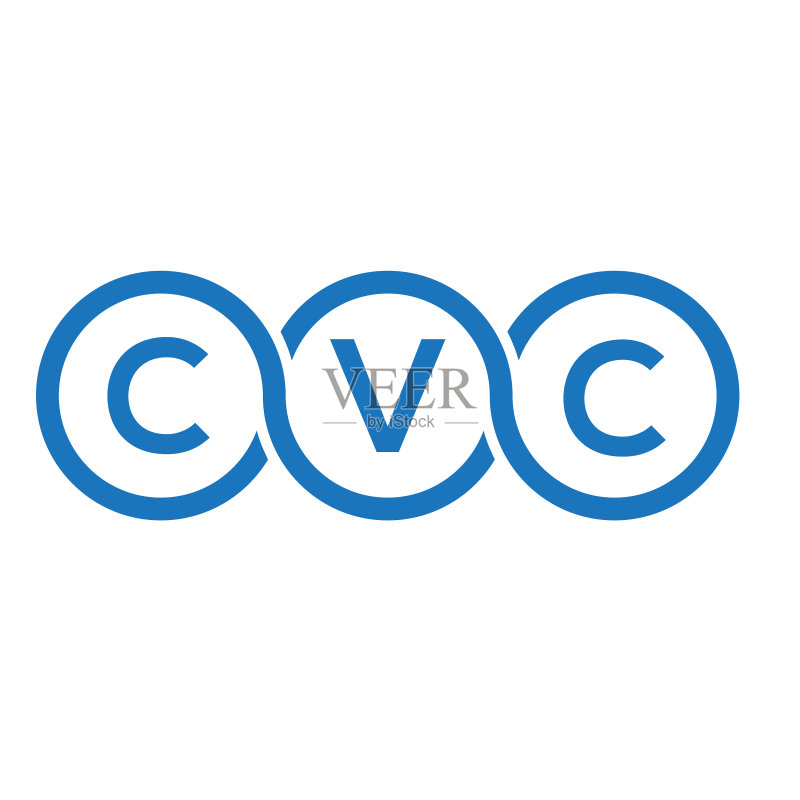 黑色背景上的CVC字母标志设计图标素材