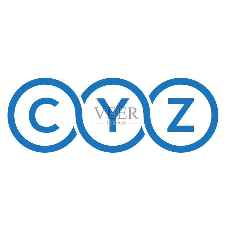 黑色背景上的CYZ字母标志设计图标素材