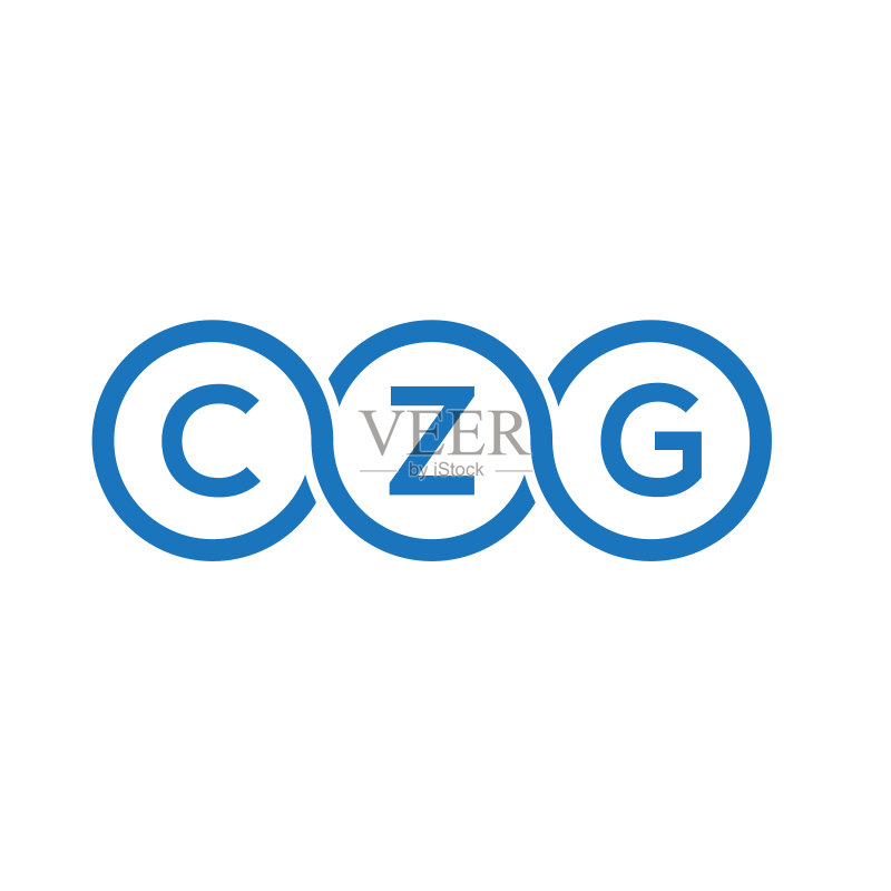 黑色背景上的CZG字母标志设计图标素材