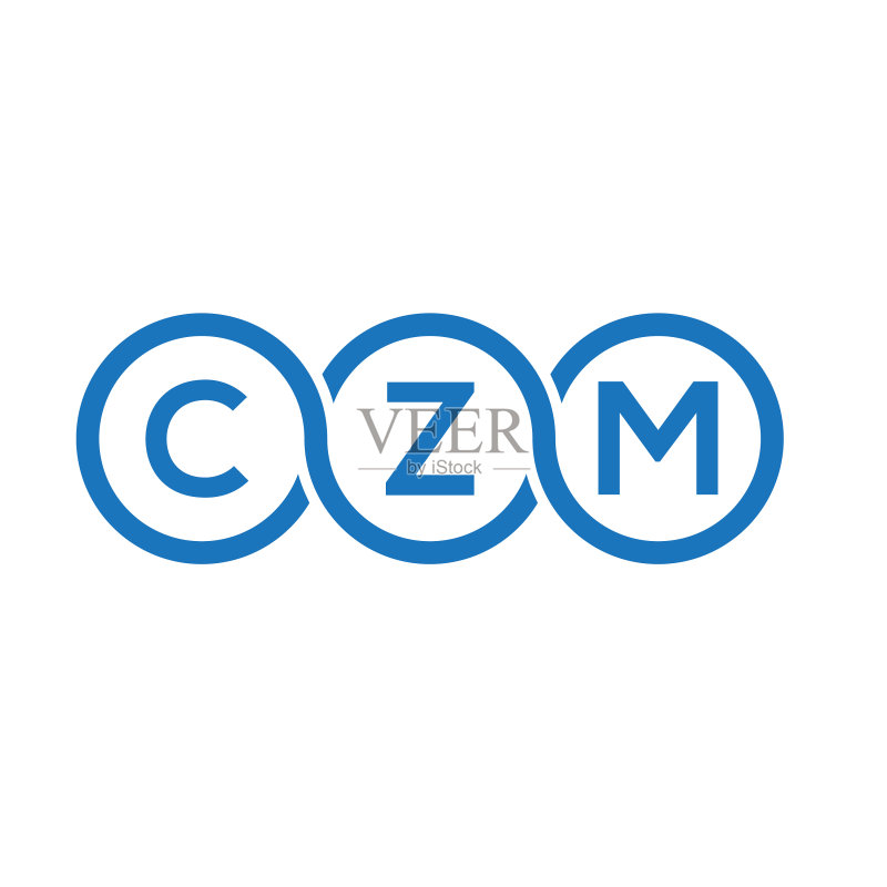 黑色背景上的字母CZM标志设计图标素材