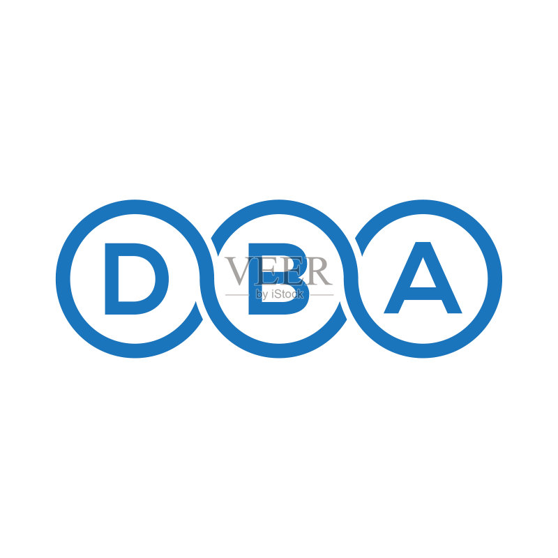 黑色背景上的DBA字母Logo设计图标素材
