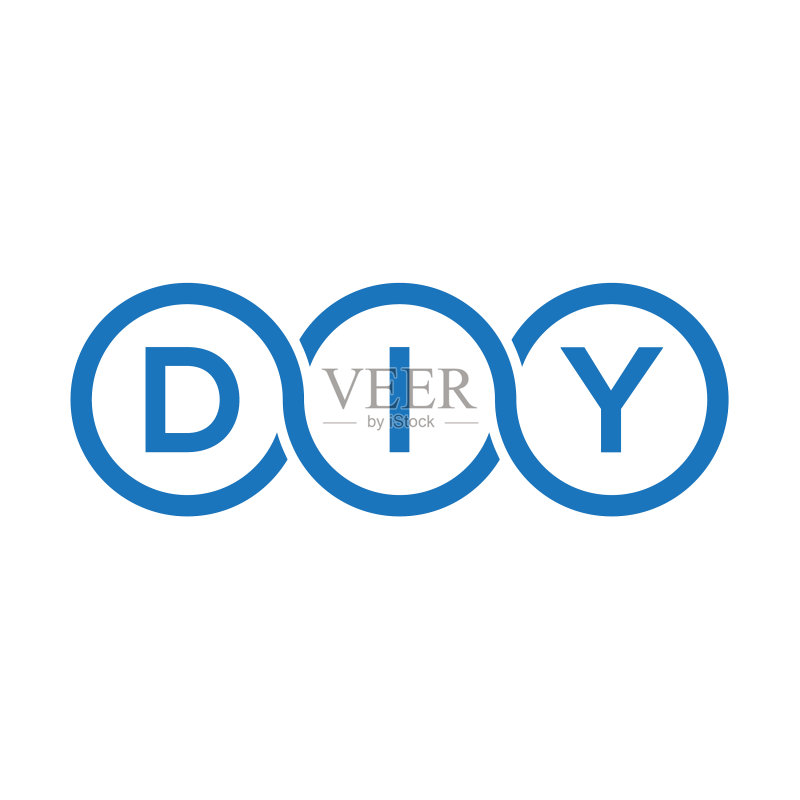 黑色背景上的DIY字母标志设计图标素材