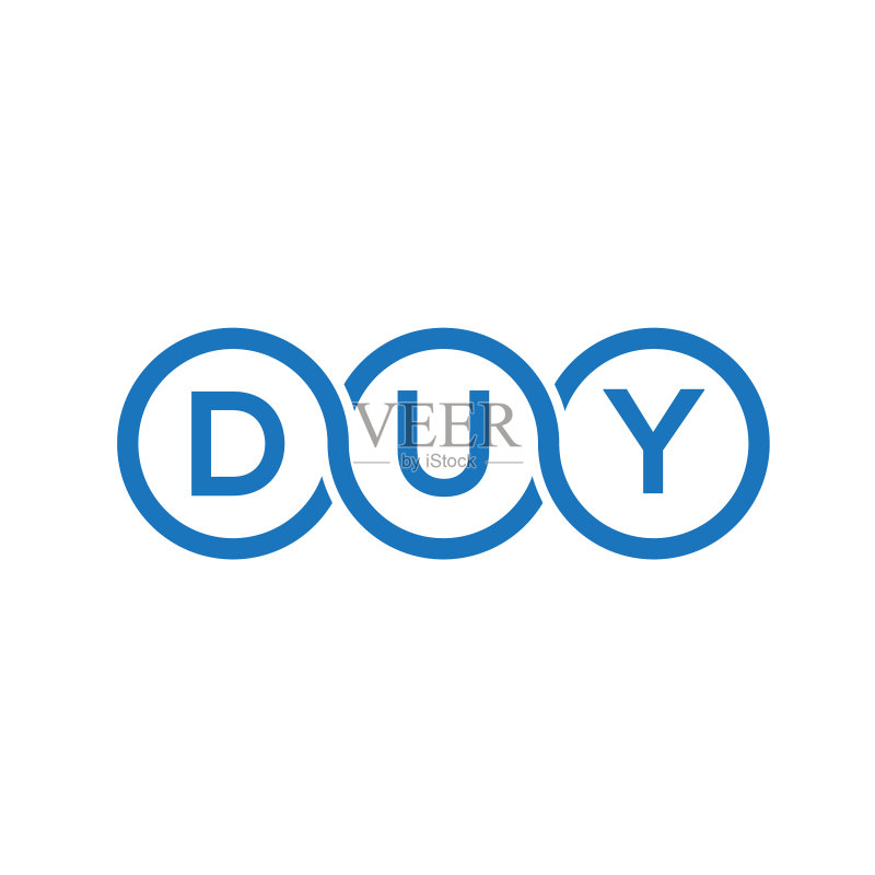 黑色背景上的DUY字母标志设计图标素材