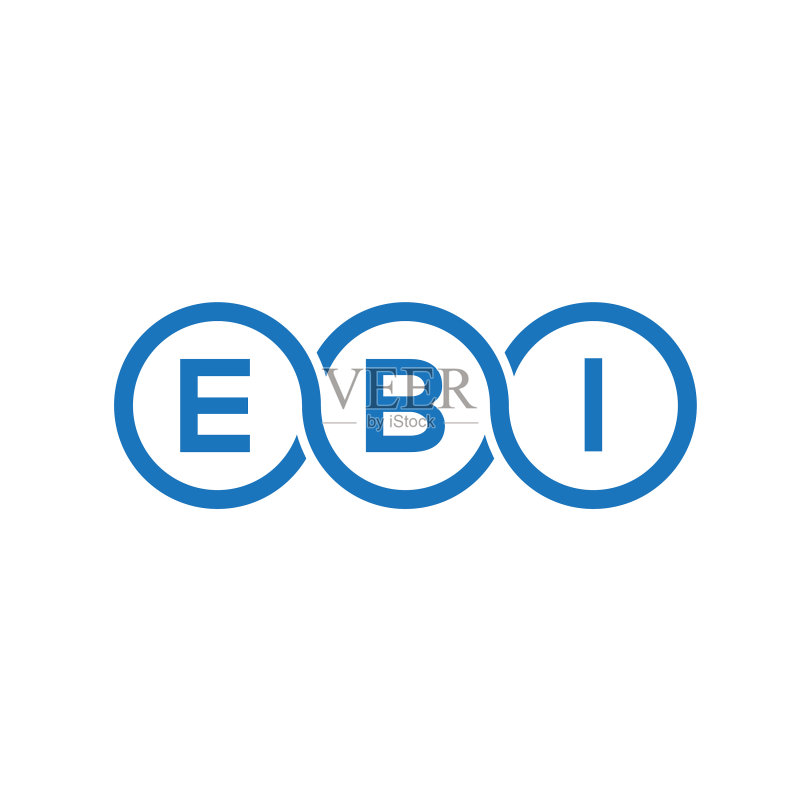 黑色背景上的EBI字母logo设计图标素材