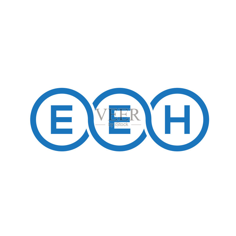EEH字母标志黑色背景设计图标素材