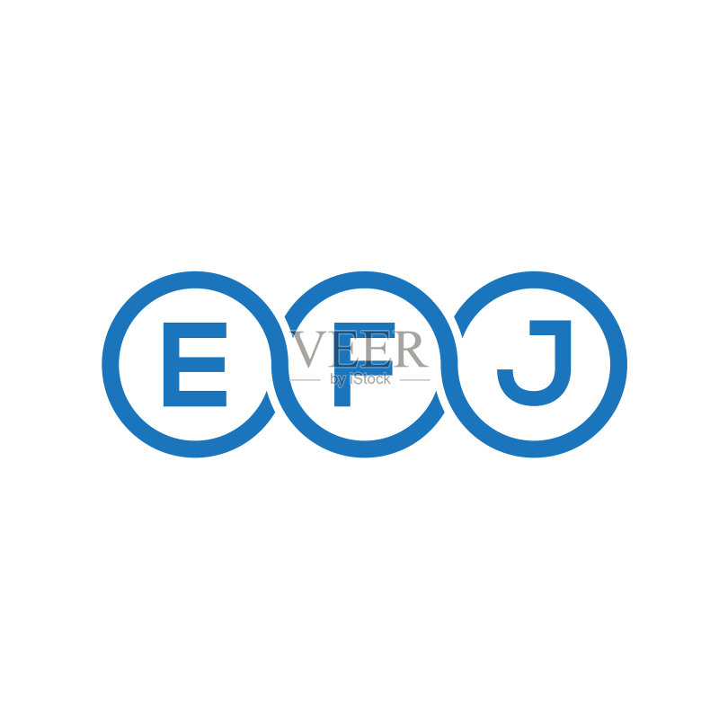 黑色背景上的EFJ字母标志设计图标素材