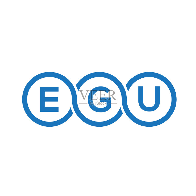 黑色背景上的EGU字母logo设计图标素材