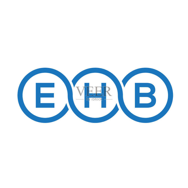黑色背景上的EHB字母Logo设计图标素材