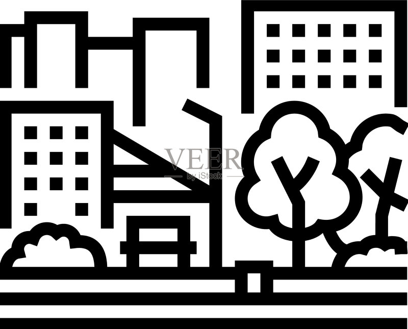 城市公园线条图标图标素材