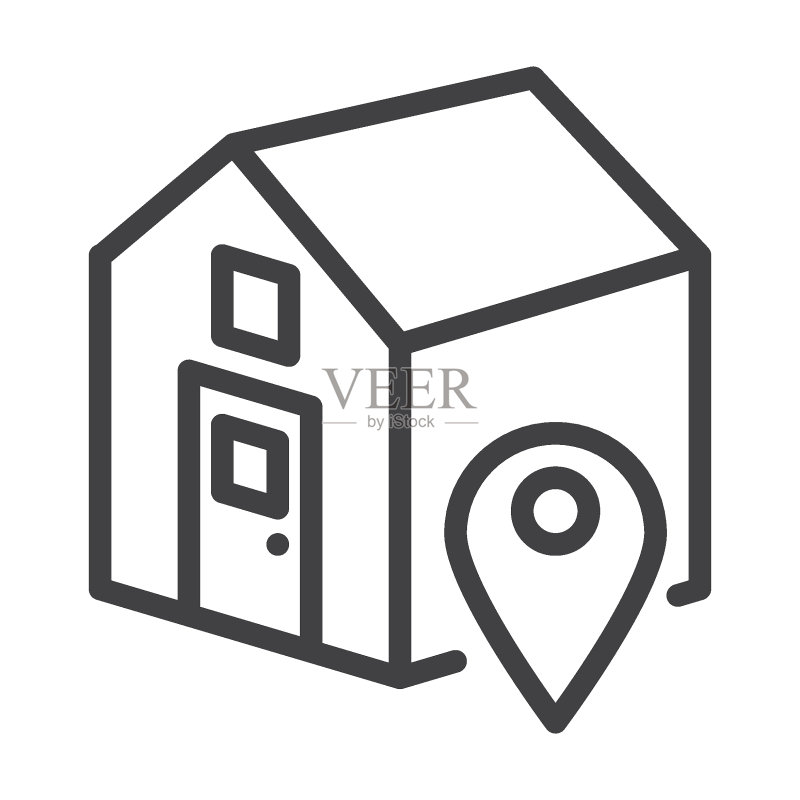 房屋位置线条图标图标素材