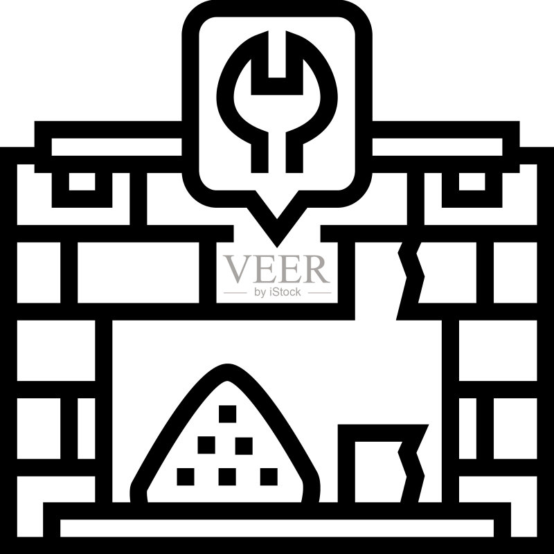 壁炉维修线条图标图标素材