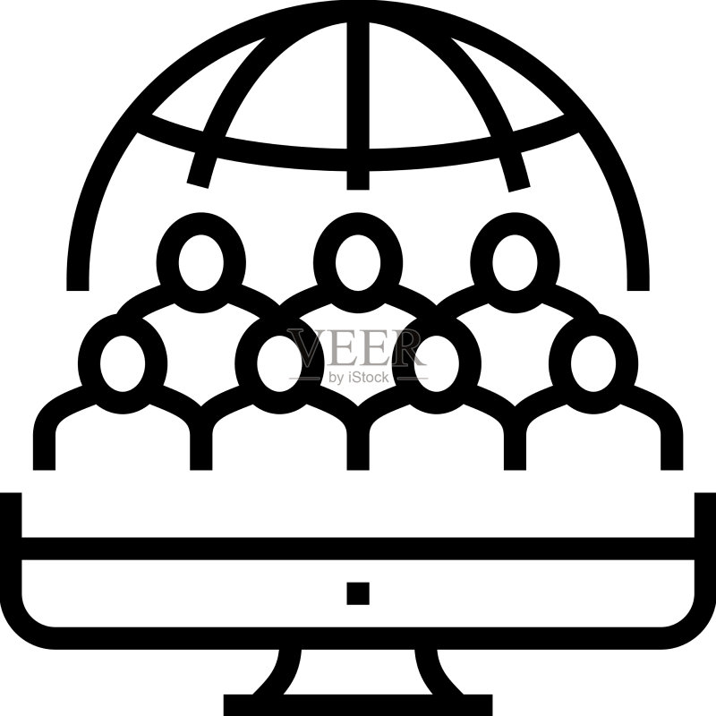 社会反应线性图标图标素材