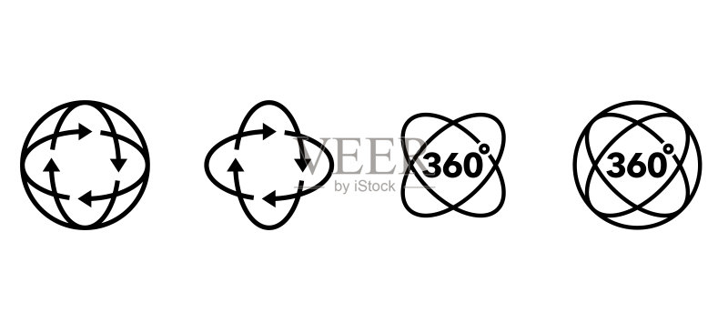 360度虚拟现实图标集图标素材
