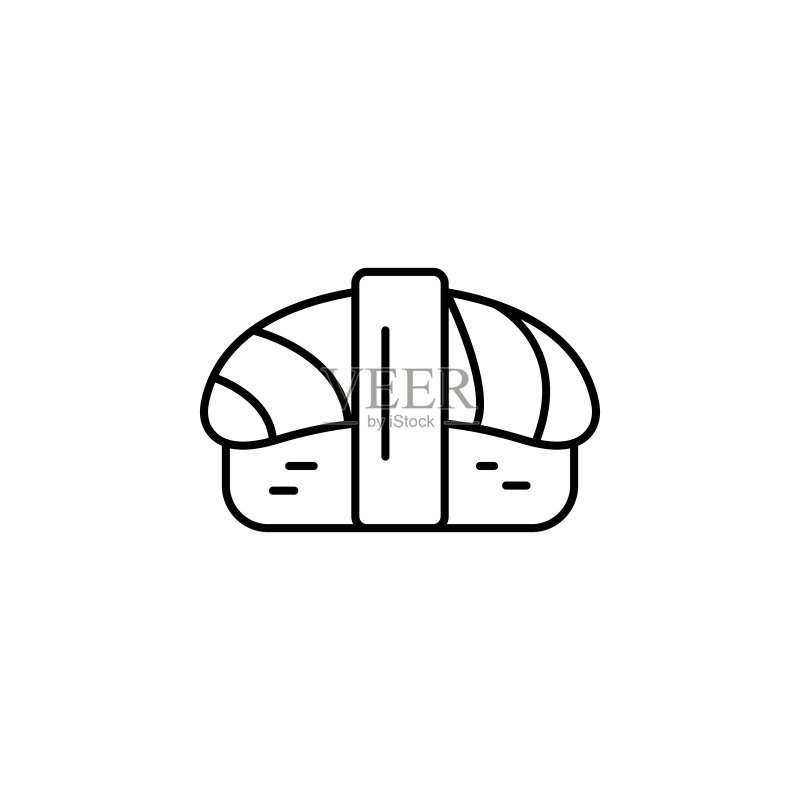 白色背景上的寿司矢量线条图标图标素材