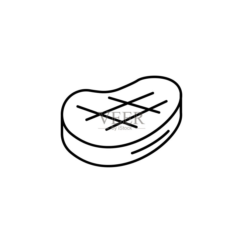 牛排肉矢量线条图标图标素材