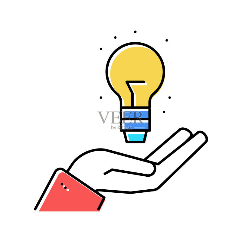 创意工作彩色图标矢量插图图标素材