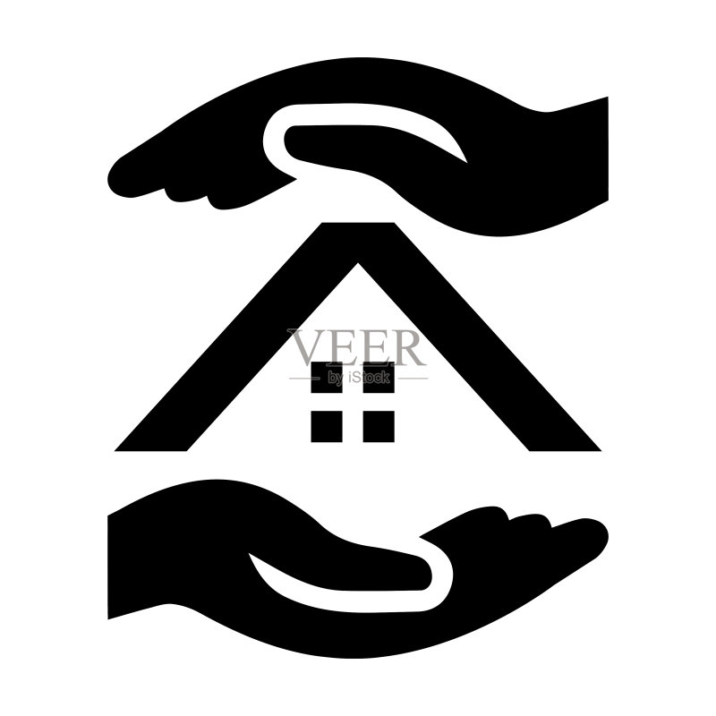 建筑、手、家、房屋、保险、财产图标图标素材