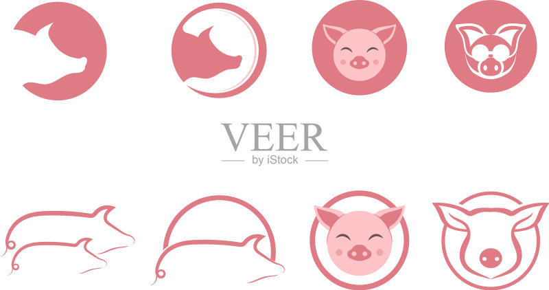 小猪Logo标志模版图标素材