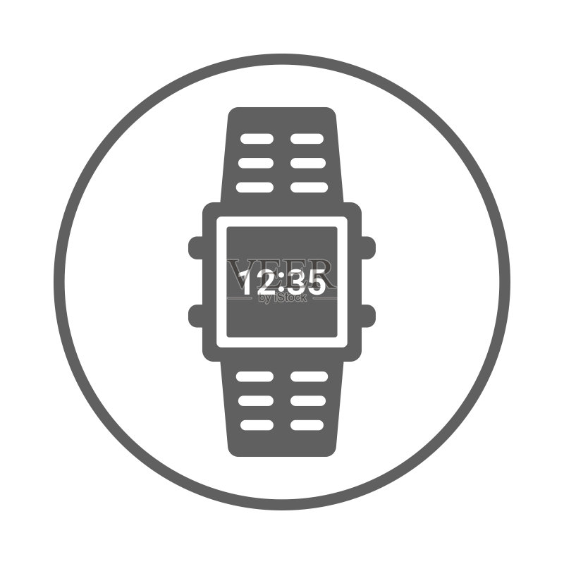 智能手表图标,灰色矢量图形图标素材