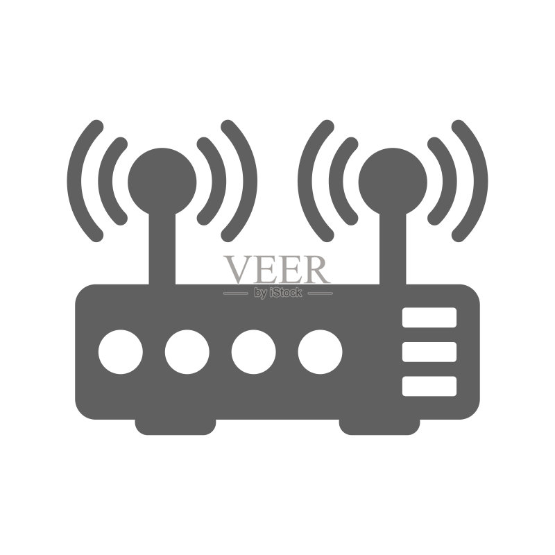 连接、路由器、WIFI图标灰色矢量图形图标素材