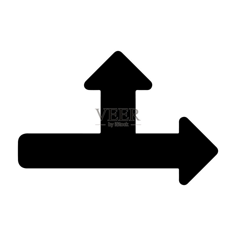 方向指示牌,倾斜的岔路,交通标志图标图标素材