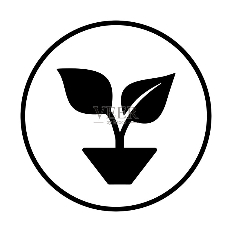 生态植物自然图标黑色设计图标素材