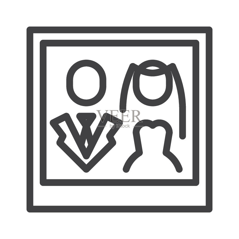 婚礼照片线条图标图标素材