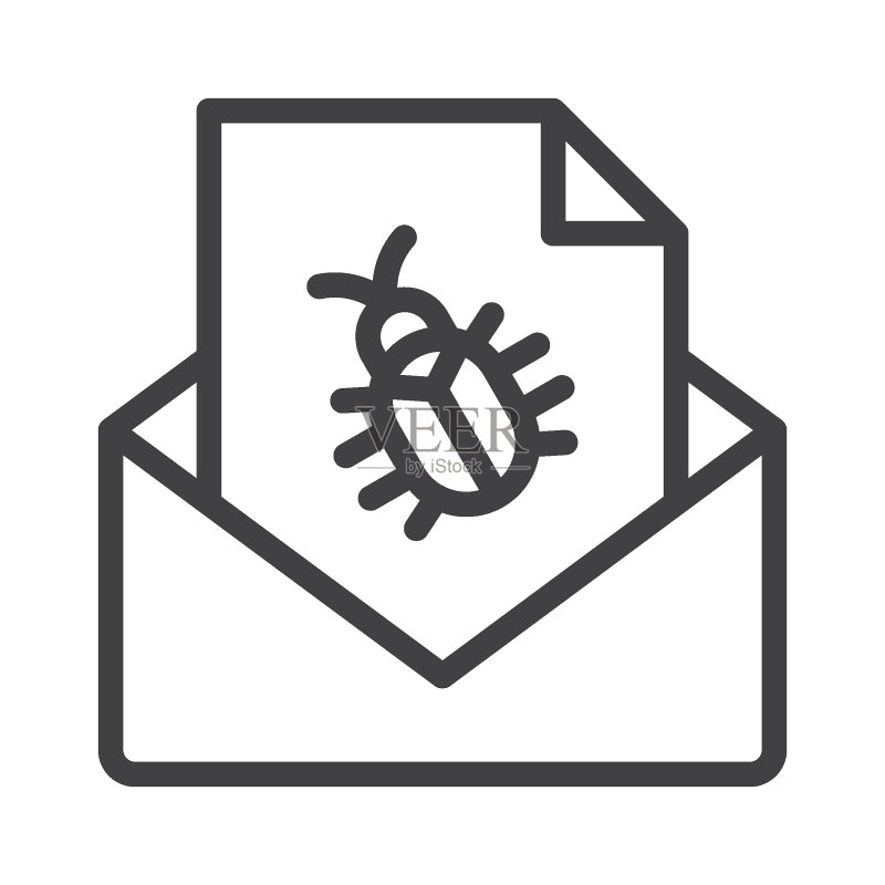 病毒垃圾邮件信息线性图标图标素材