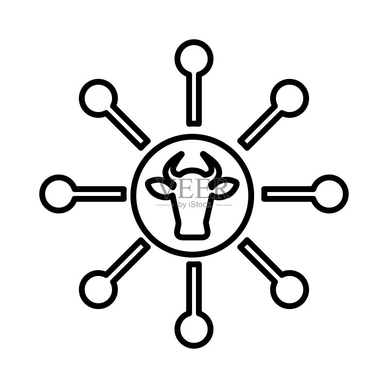 牛结构线条图标矢量轮廓图标素材