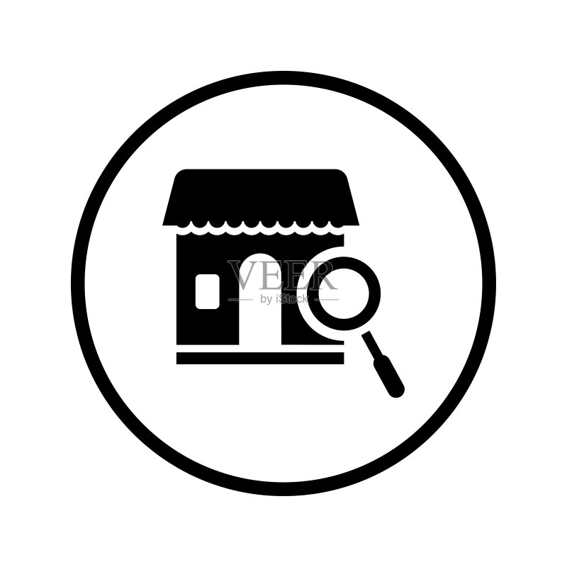 寻找商店图标,黑色矢量图形图标素材