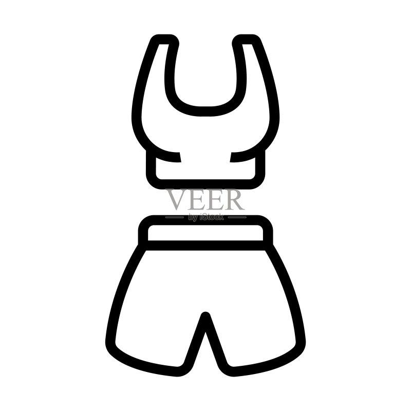 时尚健身服装线性图标图标素材