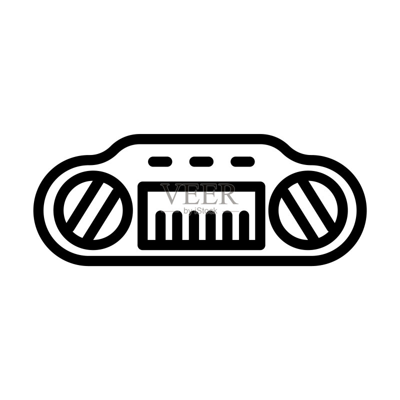 玩具键盘图标,细线条矢量图图标素材