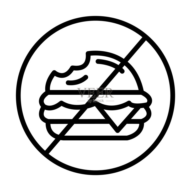 禁止食用汉堡图标图标素材
