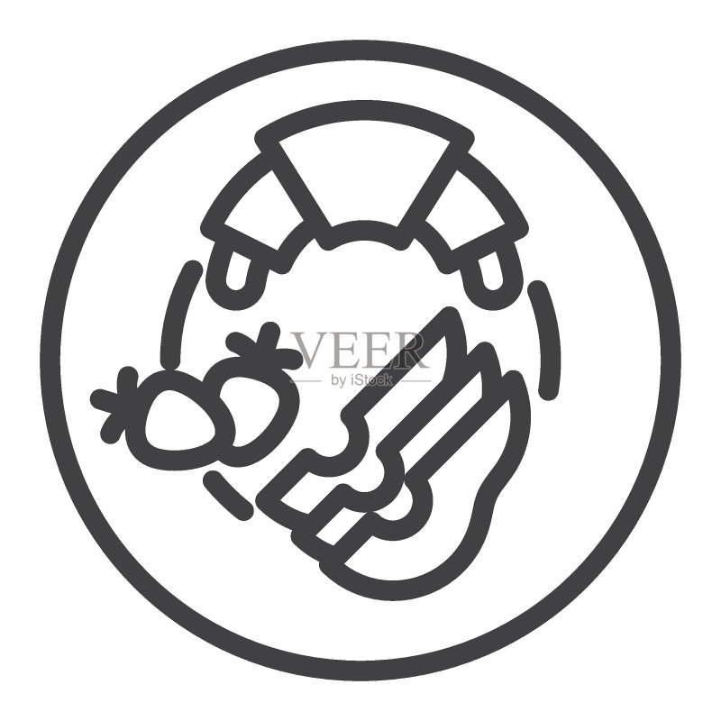 素食早餐盘线条图标图标素材