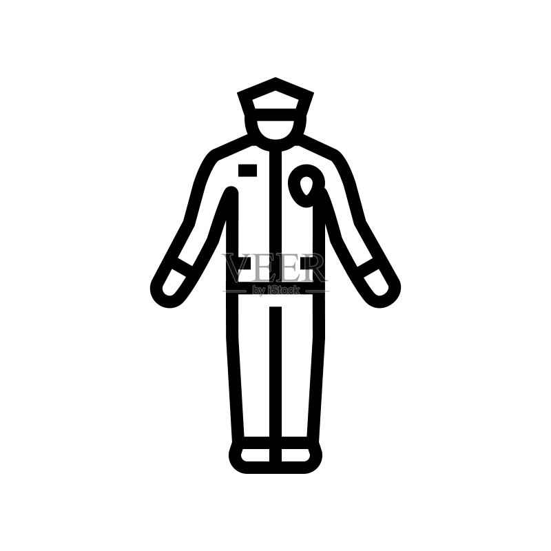警察工作人员线条图标矢量图图标素材