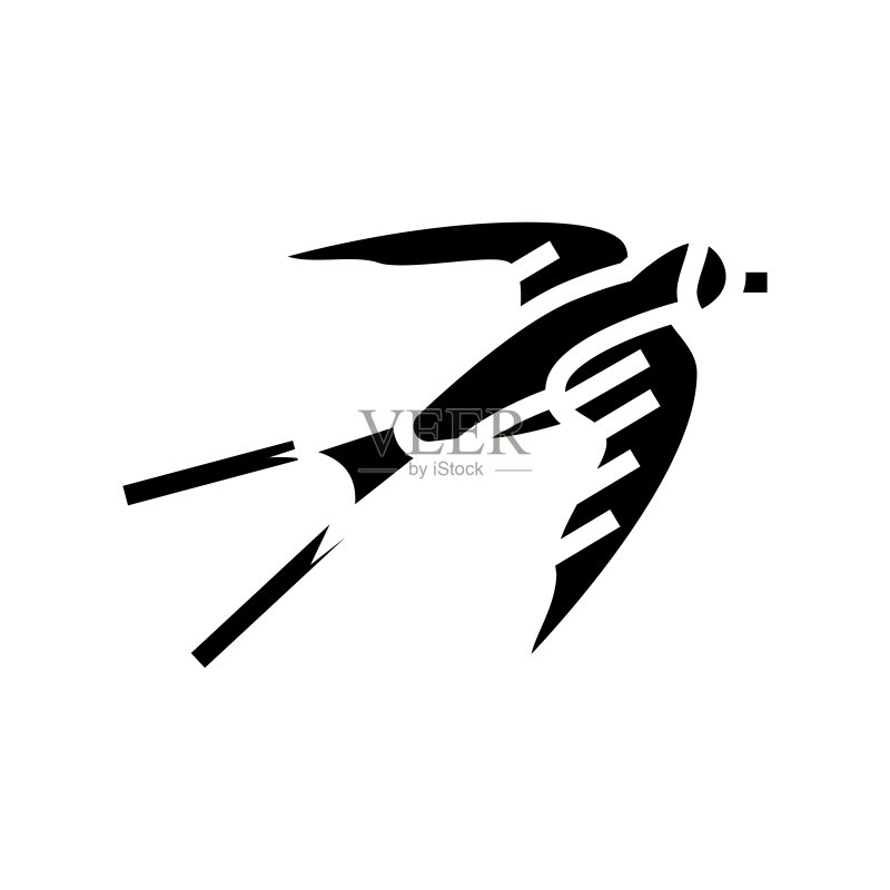 燕子鸟字形图标矢量插图图标素材