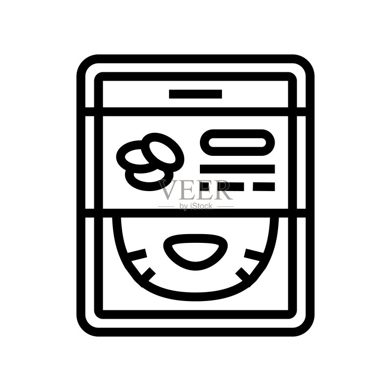 黄瓜面膜线性图标矢量图图标素材