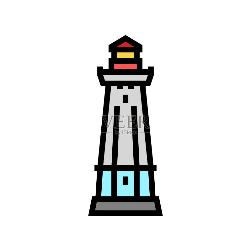紧急信标建筑彩色图标矢量插画图标素材