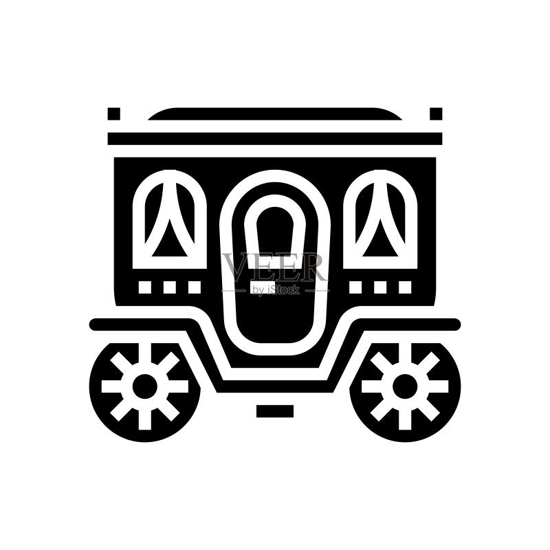 童话马车交通工具矢量图图标素材