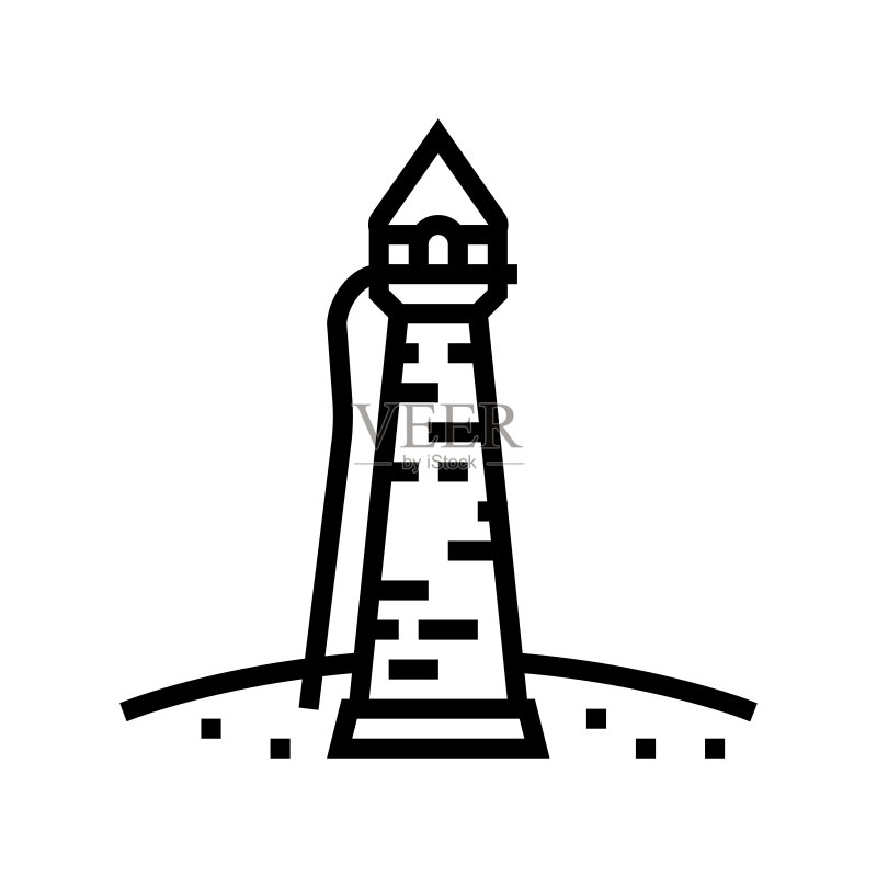 塔楼童话建筑线条图标矢量图图标素材