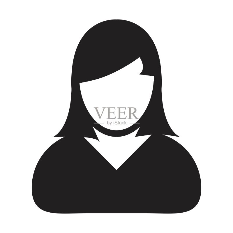 扁平风格女性用户头像矢量图标图标素材